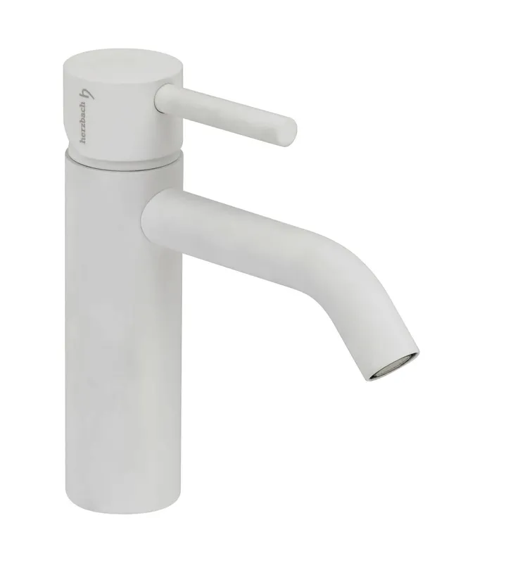 DEEP WHITE Waschtisch-Einlochbatterie M-Size 130mm ohne Ablauf Weiß matt