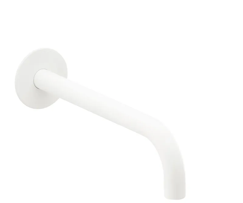 DEEP WHITE Wandauslauf 240mm rund gewinkelt Weiß matt