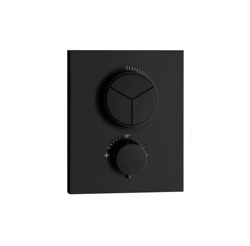 LIVING PUSH Thermostat-Farbset 3 Verbraucher eckig rund Schwarz matt