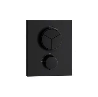 LIVING PUSH Thermostat-Farbset 3 Verbraucher eckig rund Schwarz matt