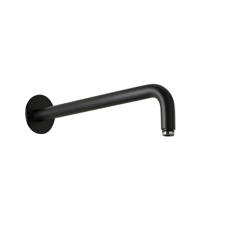 LIVING SPA Wandarm 350mm 70 rund gewinkelt Schwarz matt