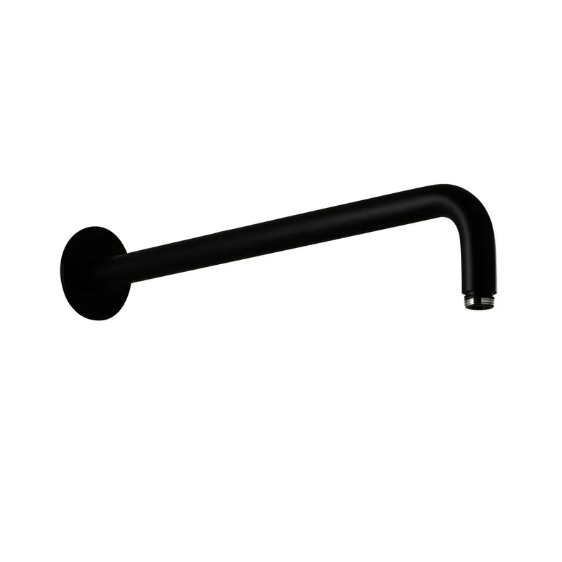 LIVING SPA Wandarm 420mm 70 rund gewinkelt Schwarz matt