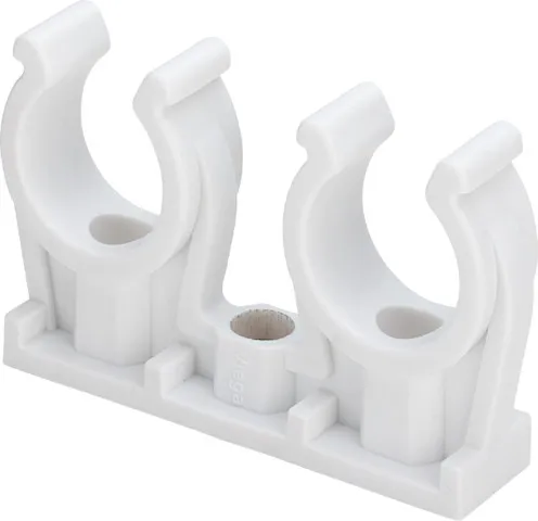 Viega Rohr-Clip 94826C2 doppelt in 12mm Kunststoff weiss