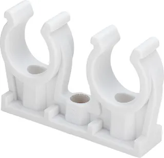 Viega Rohr-Clip 94826C2 doppelt in 12mm Kunststoff weiss
