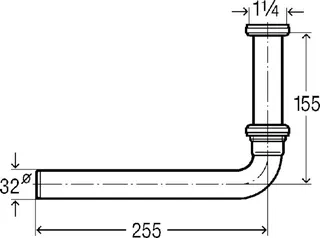Viega Baugr. Ablaufbogen 5621.1-880 in 34,5x32x255mm Messing verchromt – Bild 4