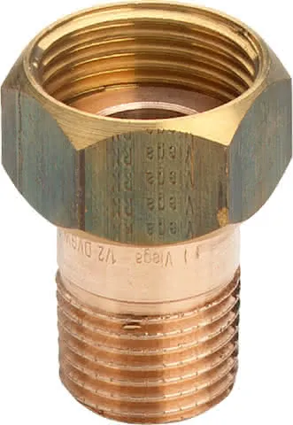 Viega Verschraubung 3335 flachdichtend in R2 x G2 3/8 Rotguss