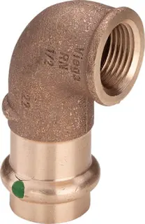 Viega Winkel 90 Grad mit SC Sanpress 2214.2 in 35mm x Rp1 1/4 Siliziumbronze