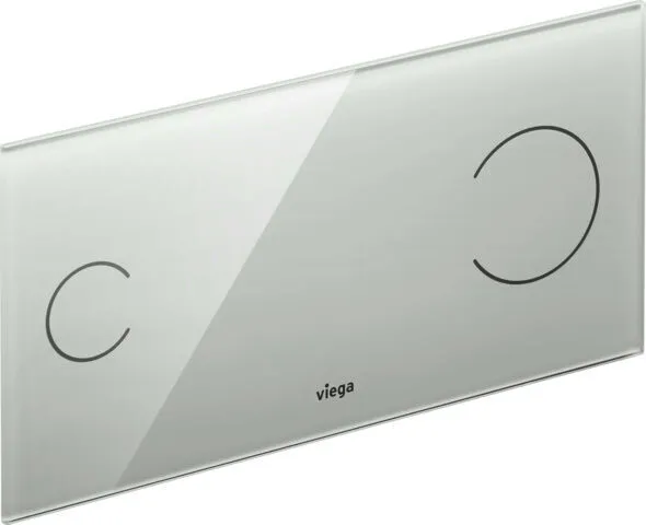 Viega WC Betätigungsplatte 8352.12 in 271 x 140mm, Glas/hellgrau