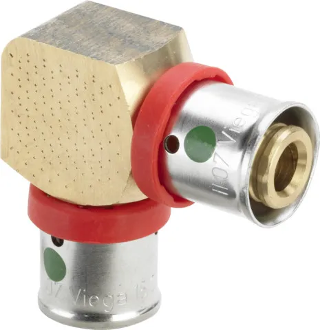 Viega Winkelkupplung mit SC 1214.3 in 15x1,5mm Rotguss