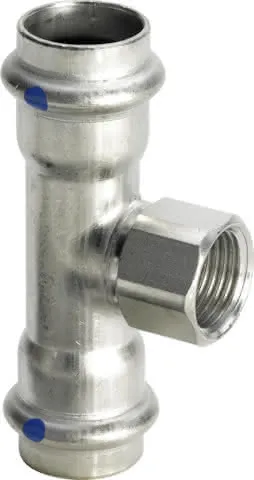 Viega T-Stück mit SC Sanpress Inox 2317.2LF in LABS-frei in 15mmxRp1/2x15mm