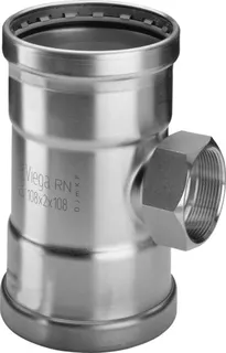 Viega T-Stück Sanpress Inox XL 2317.2XL in 76,1mm x Rp2 x 76,1mm Edelstahl – Bild 2
