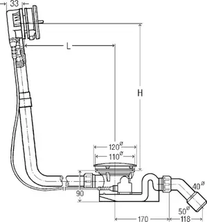 Viega Ab-und Überlauf Rotaplex Trio 6141.61 in 725mmxDN40/50 verchromt – Bild 4
