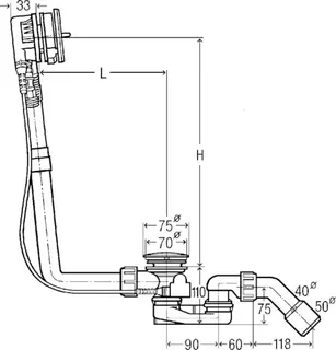 Viega Ab-und Überlauf Multiplex Trio 6161.51 in 560mmxDN40/50 verchromt – Bild 4