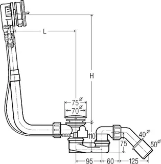 Viega Ab-und Überlauf Multiplex Trio 6161.61 in 725mmxDN40/50 verchromt – Bild 4
