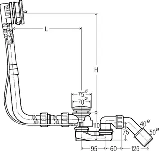 Viega Ab-und Überlauf Multiplex Trio 6161.71 in 1070mmxDN40/50 verchromt – Bild 4