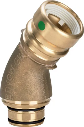 Viega Anschlussbogen 45 Grad mit SC Geopress 9694.1TW in 63mm Rotguss