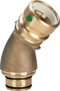 Viega Anschlussbogen 45 Grad mit SC Geopress 9694.1TW in 63mm Rotguss