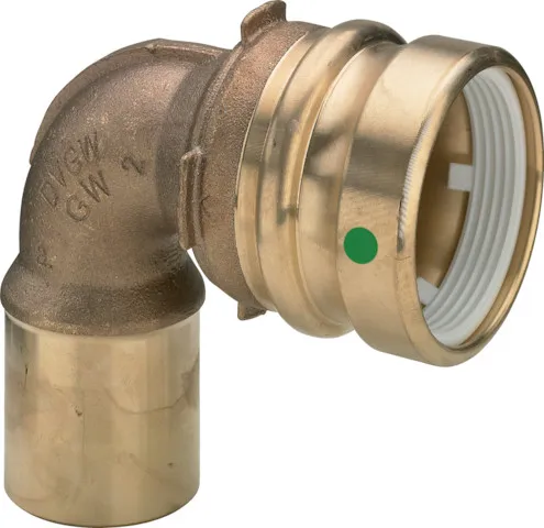 Viega Bogen 90 Grad mit SC Geopress 9616.1TW in 42x50mm Rotguss