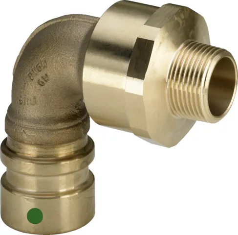 Viega Bogen 90 Grad mit SC Geopress 9620.1TW in 40mm x R1 Rotguss