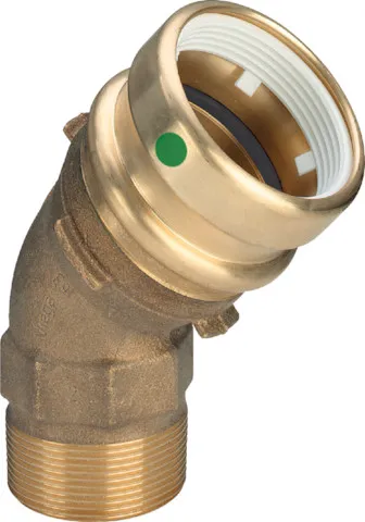 Viega Bogen 45 Grad mit SC Geopress 9626.2TW in 63mm x R2 Rotguss
