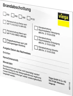 Viega Kennzeichnungsschild Brandschutz 4920.8 für Rohrdurchführung