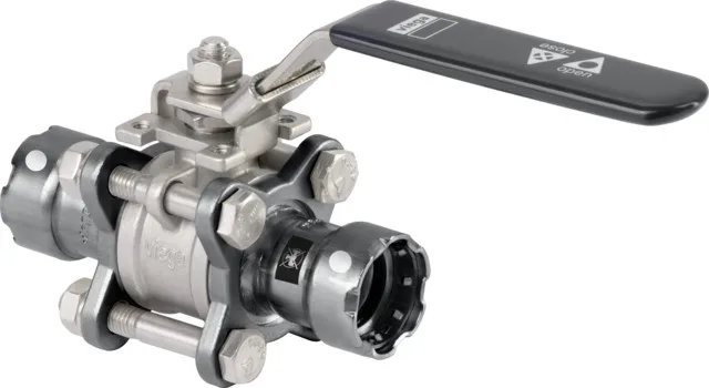 Viega Kugelhahn mit SC Easytop 4375.8 in 1 1/4 Zoll Stahl unlegiert