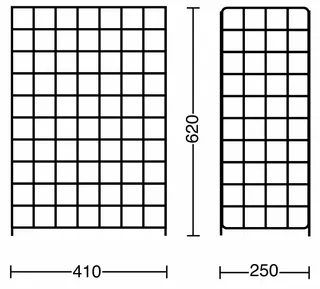 CWS Großraumpapierkorb Stahldraht 60 l, HxBxT 620x410x250, weiß – Bild 2