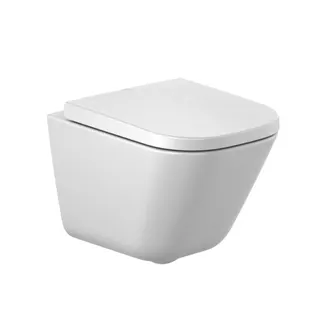 Wand-Tiefspül-WC, spülrandlos, kompakt trend4YOU 3.0, 378x335x485, weiß – Bild 2