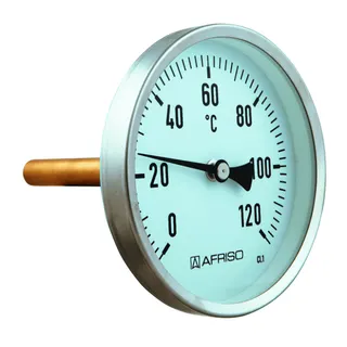 AFRISO Bimetall-Industriethermometer BiTh 160 I 0/120C 100mm 1/2 ax Kl.1