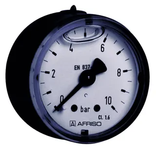 AFRISO Rohrfeder-Glyzerinmanometer RF40Gly 0/16bar G1/8B ax Kl.1,6 D611