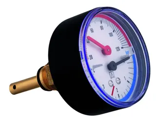 AFRISO Thermo-Manometer TM 80 20/120C 0/4bar G1/2B ax m.Ventil/Adapter – Bild 2