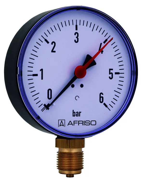 AFRISO Rohrfedermanometer RF 100 0/4bar G1/2B rad Kl.2,5