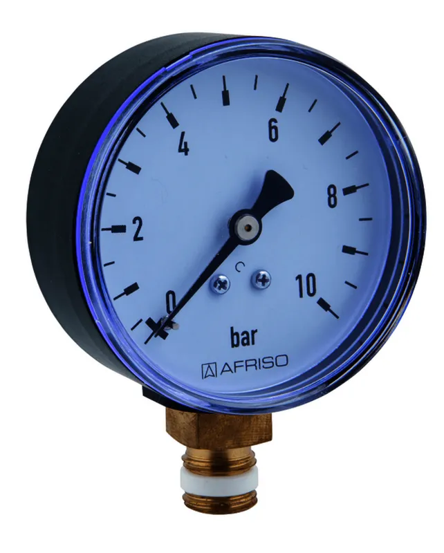 AFRISO Rohrfedermanometer RF 63 0/2,5bar G1/4B m.PTFE rad Kl.2,5