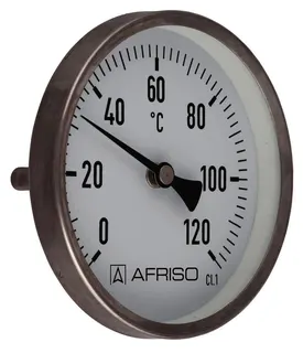 AFRISO Bimetall-Edelstahlthermometer BiTh100E 0/60C 100mm ax D312