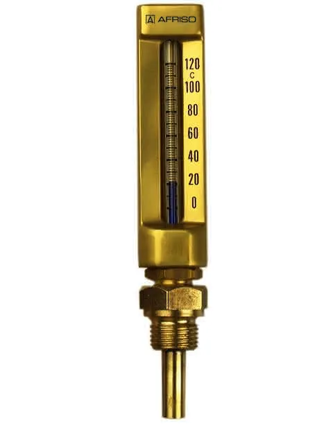 AFRISO V-Form-Maschinenthermometer VMTh 150 0/100C 63mm G1/2B Ms gerade