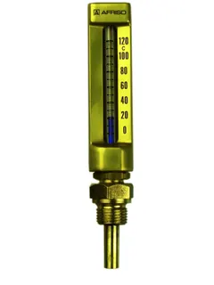 AFRISO V-Form-Maschinenthermometer VMTh 150 0/120C 63mm G1/2B Ms gerade