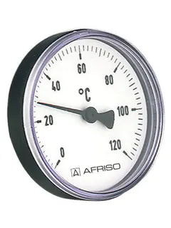 AFRISO Bimetall-Thermometer BiTh 100 K 0/120C 200mm G1/2B ax Kl.2
