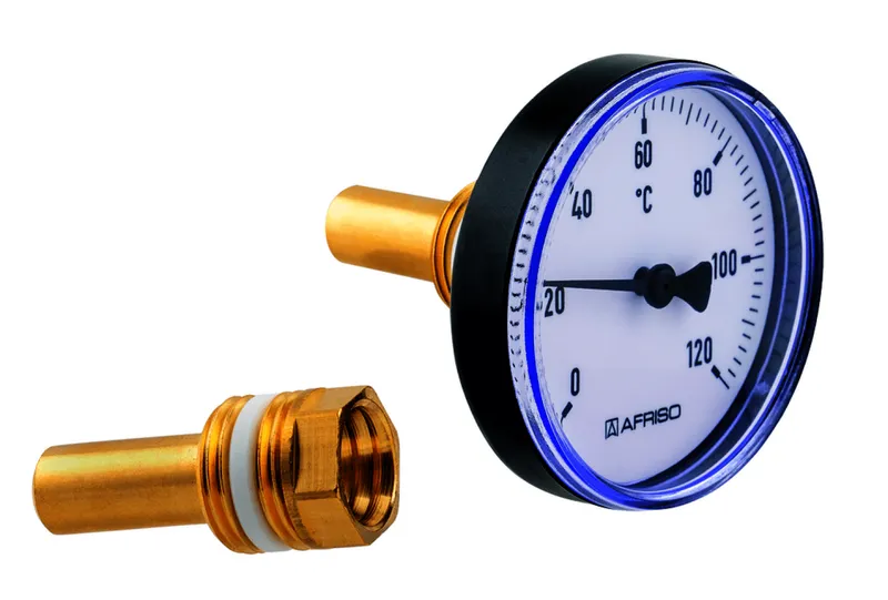 AFRISO Bimetall-Thermometer BiTh 63 K -20/+60C 40mm G1/2B ax Kl.2
