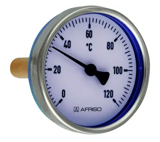 AFRISO Bimetall-Thermometer BiTh 100 ST 0/120C 200mm G1/2B ax Kl.2