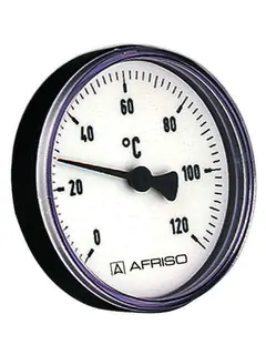 AFRISO Bimetall-Thermometer BiTh 100 K 0/60C 40mm G1/2B ax Kl.2