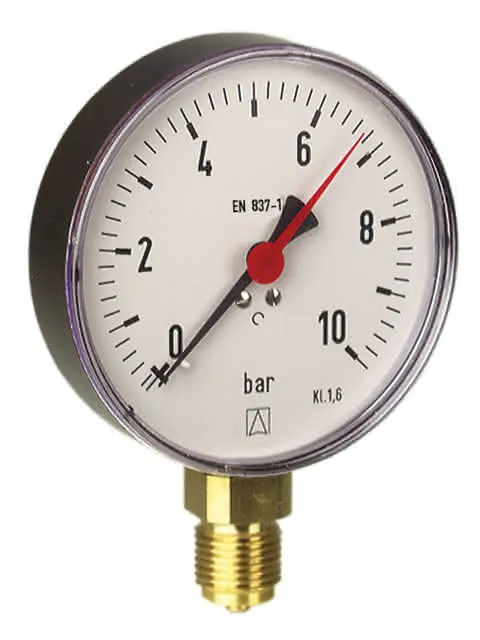 AFRISO Rohrfeder-Standardmanometer RF100 0/4bar G1/2B rad Kl.1,6 D201