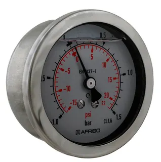 AFRISO Rohrfeder-Glyzerinmanometer RF63Gly 0/25bar G1/4B ax Kl.1,6 D711 – Bild 2