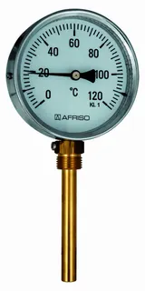 AFRISO Bimetall-Industriethermometer BiTh 100 I 0/120C 100mm 1/2 rad Kl.1