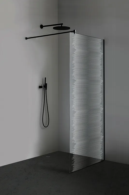 Walk-In 1000x2100mm 8mm Querbügel more4YOU 2.0 Black Dash, Clean