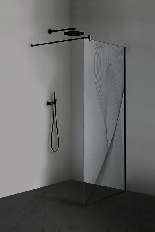 Walk-In 1400x2100mm 8mm Querbügel more4YOU 2.0 Black Swing, Clean