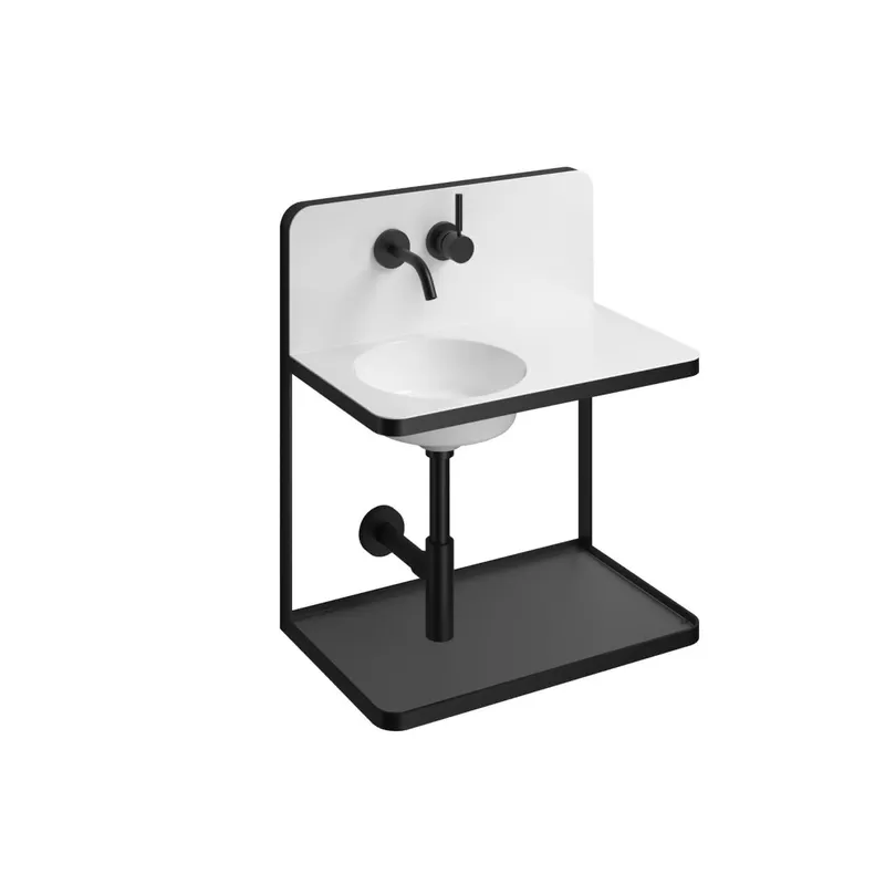 Alape Waschplatz Steel19.1R 5266000 Weiß, inklusive Armatur