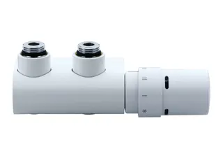 Danfoss Anschlussarmatur VHX Duo Set R 1/2, Eck, Verkehrsweiß, RAL 9016 – Bild 2