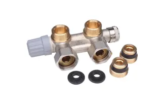 Danfoss Anschlussarmatur VHS-E f, Einrohrheizung, R 1/2, Eck
