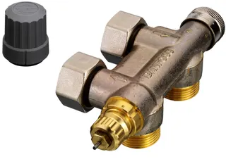 Danfoss Anschlussarmatur VHS-E f, Einrohrheizung, R 1/2, Eck – Bild 3