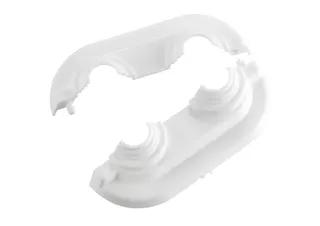 Danfoss Doppelrosette (PVC weiß) für Rohre 15-16-18, Mittenabstand 40 mm – Bild 2